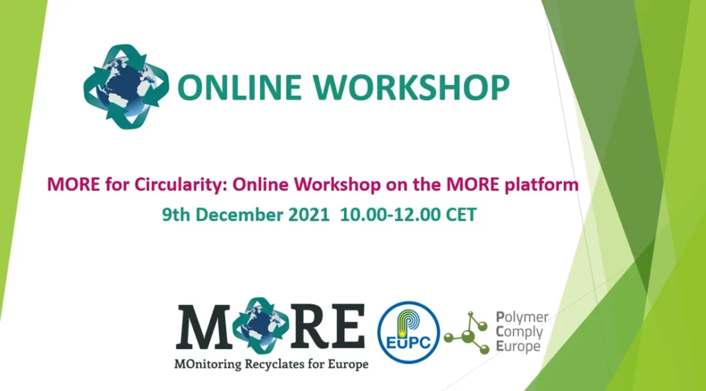 MORE for Circularity: Online Workshop op het MORE platform