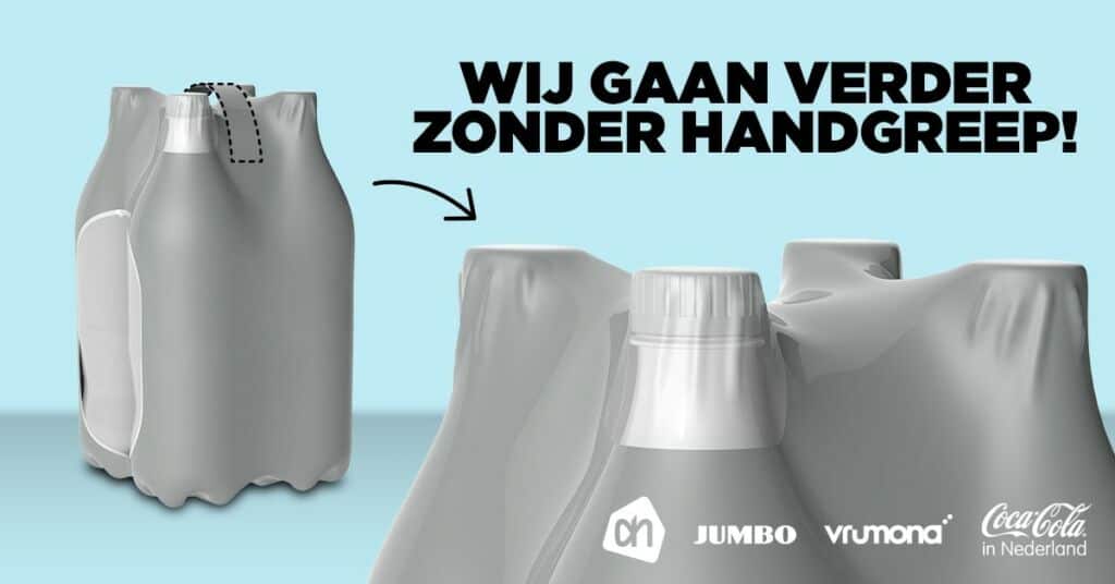 Albert Heijn, Jumbo, Vrumona en Coca-Cola schaffen plastic handgreepjes af