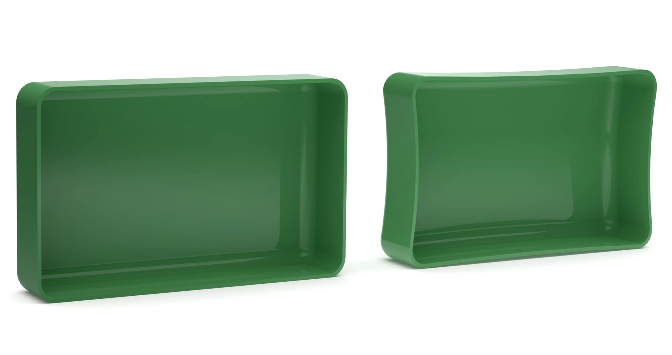 afb1. Bakje recht en krom. Boldesign